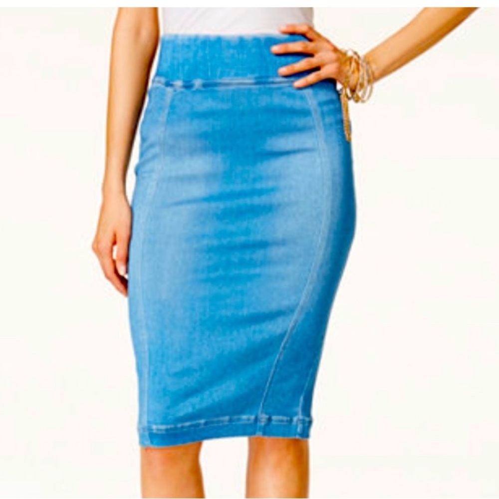 Thalia Sodi Indigo Jean Stretch Pencil Skirt - Picture 10 of 10